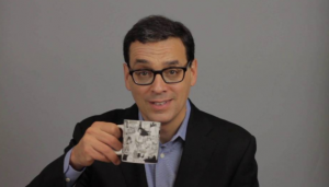 Pinkcast 2.1 image of Dan Pink with a coffee cup.